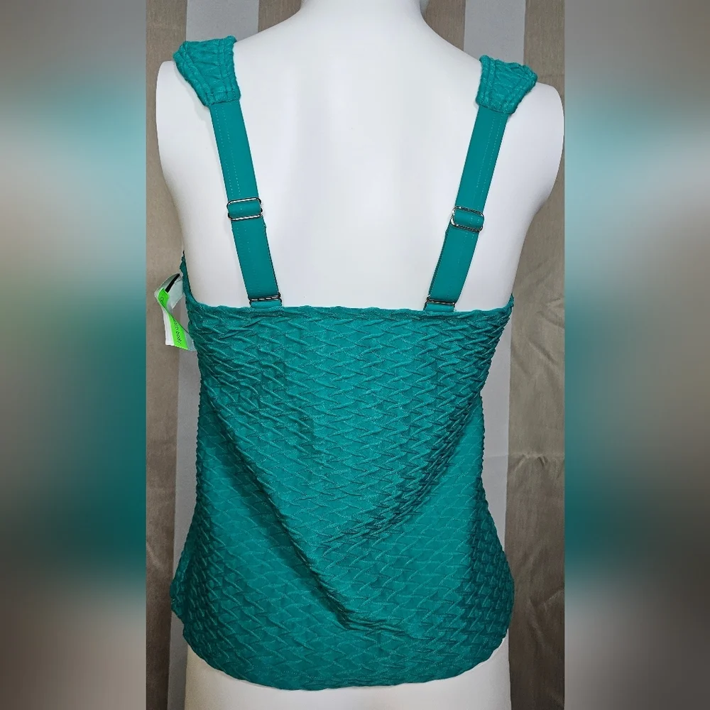Lands' End Tankini Top Square Neck Textured Women's Swim NWT Small
